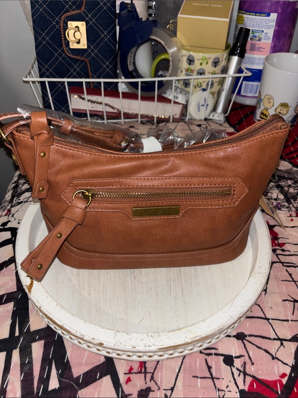FRYE AND CO. Caramel Brown Leather Crossbody Bag